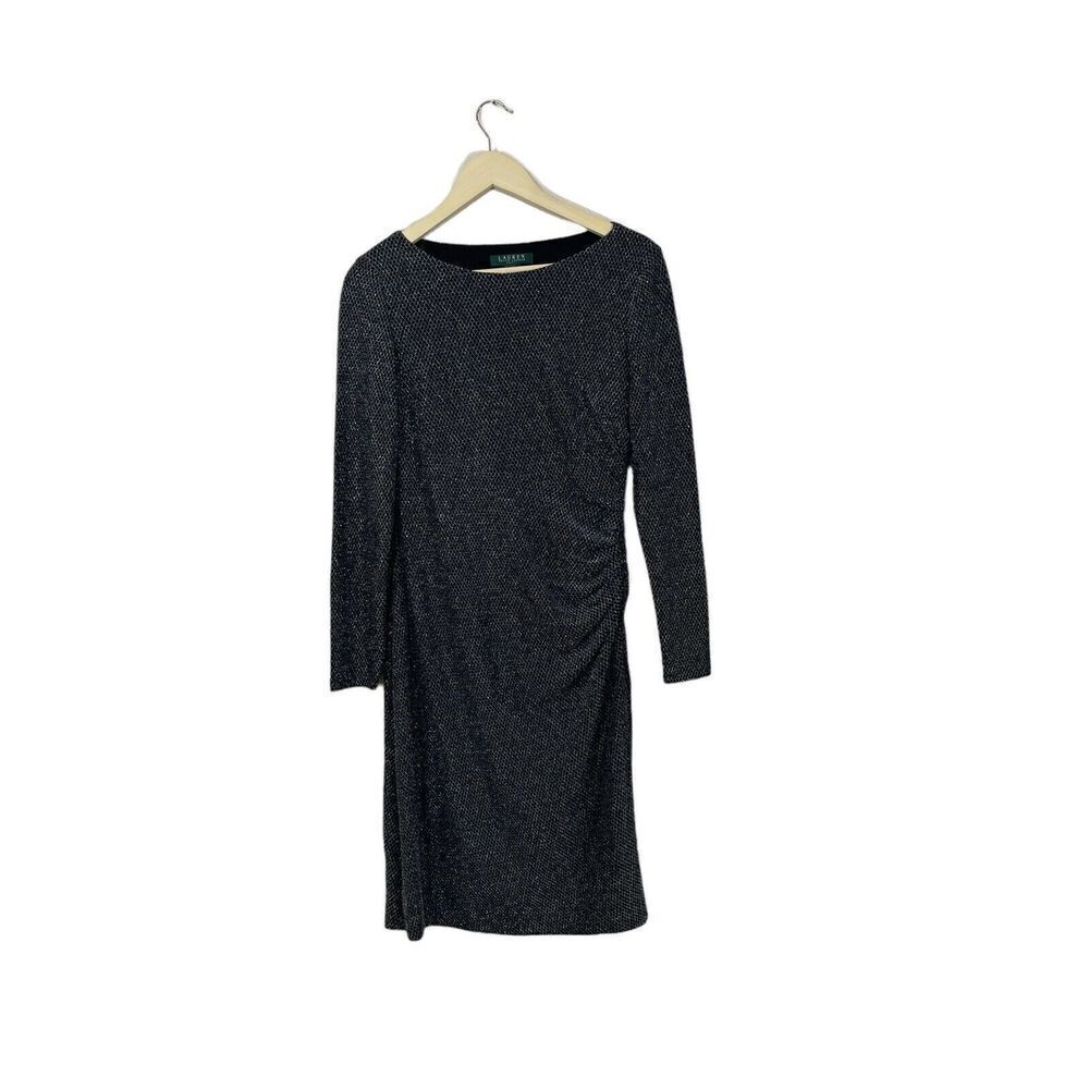 NWT Vintage Ralph Lauren 6 Dress Metallic Silver Black Special Occasion Womens